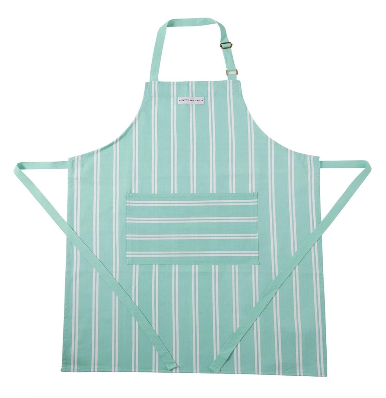 blue and white striped apron from Fortnum & Mason