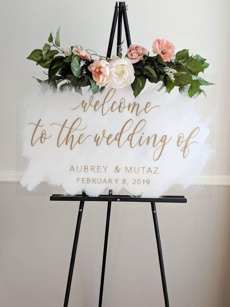 Clear Acrylic Custom Wedding Welcome Sign
