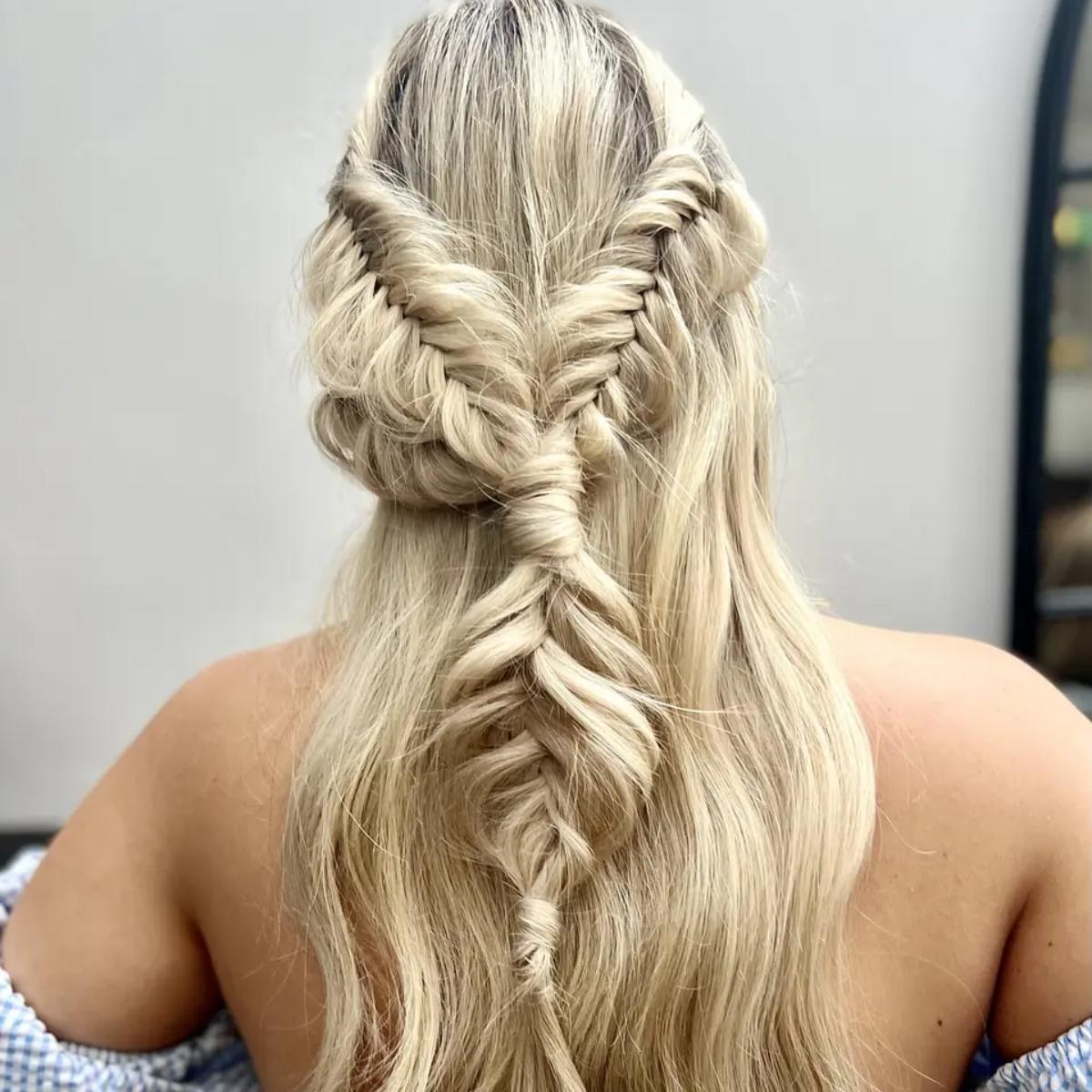 French braid 3  French hair, Thick hair styles, Long hair wedding styles