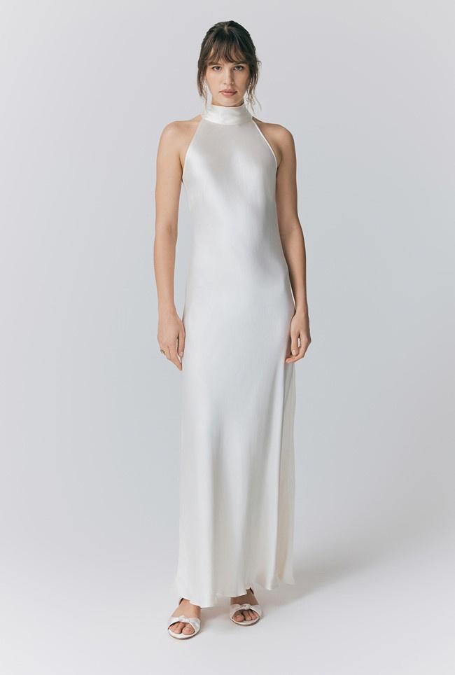 halterneck satin white wedding dress from Ghost