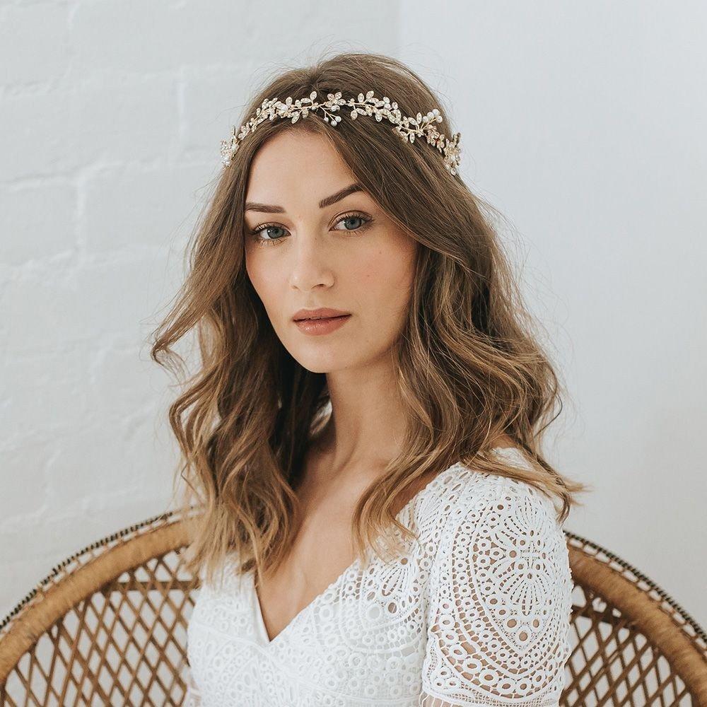 Beautiful Lace Appliqué Crystal & Pearl Flower Wedding headpiece – La Bella  Bridal Accessories