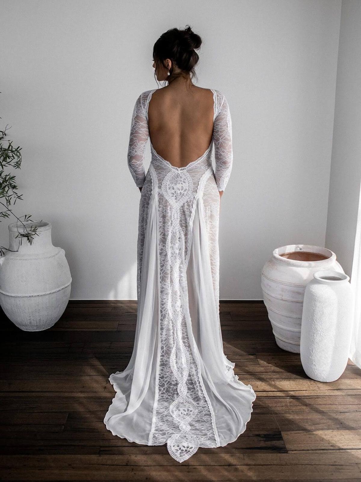 Ball Gown Scoop Neck Satin Court Train Wedding Dresses | MillyBridal