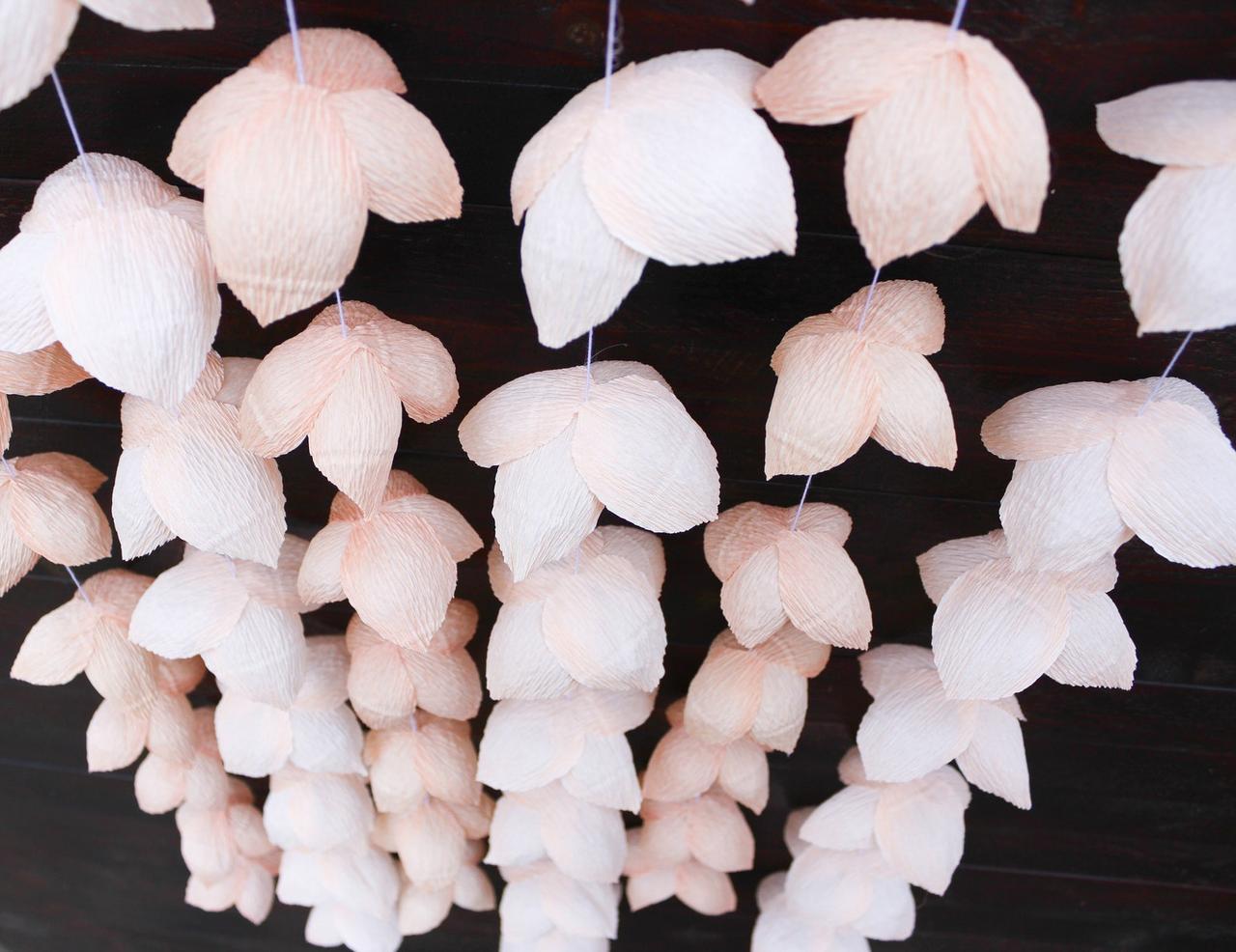 Peach Paper Flower Garland