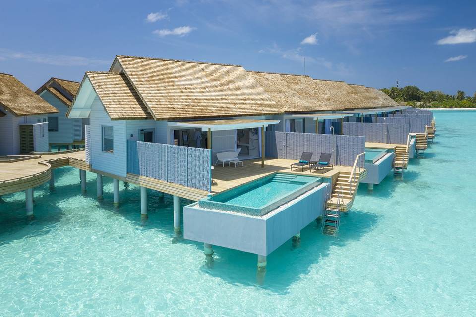 Over-water villa in the Maldives