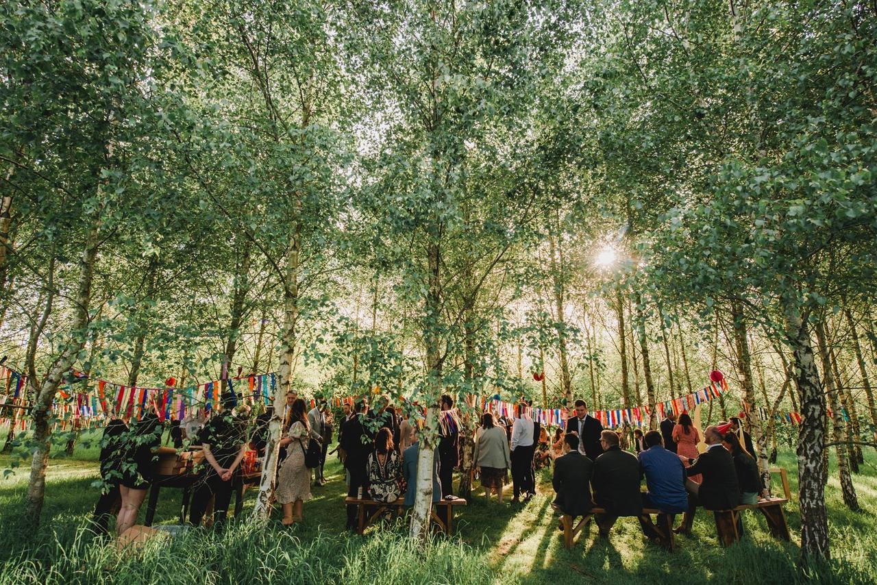 Drinks reception in the heart of the woodland 