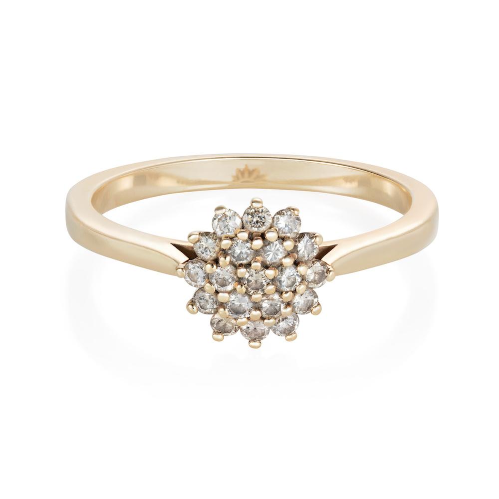 1/2cttw Diamond Flower Cluster Ring in 14k White Gold Split Shank Sett –  The Castle Jewelry