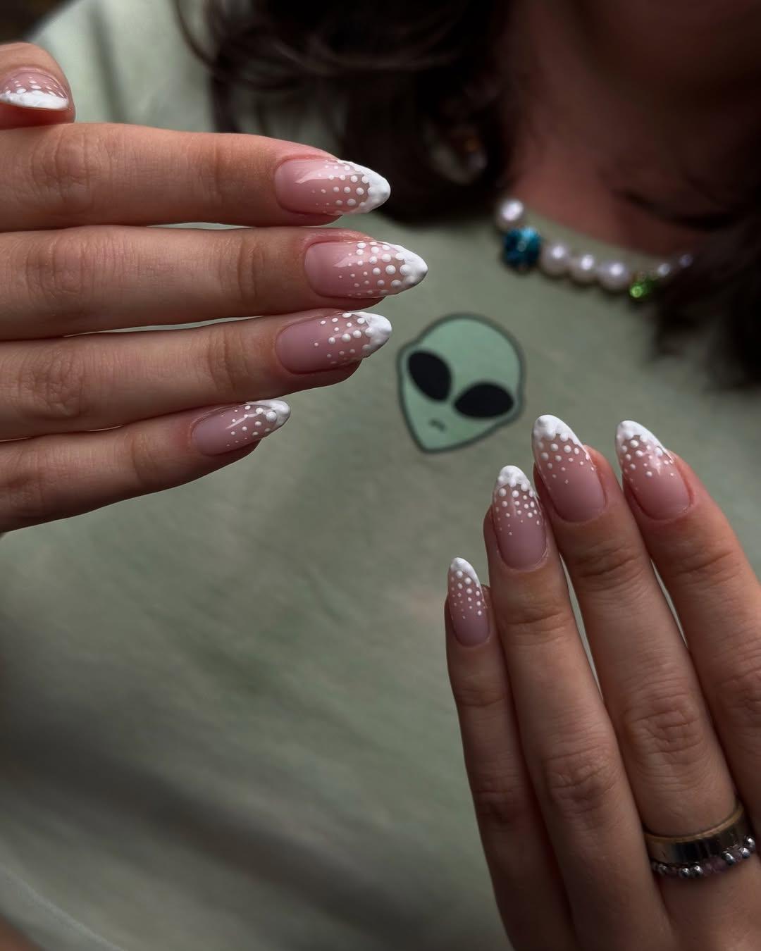 Polka dot french manicure 