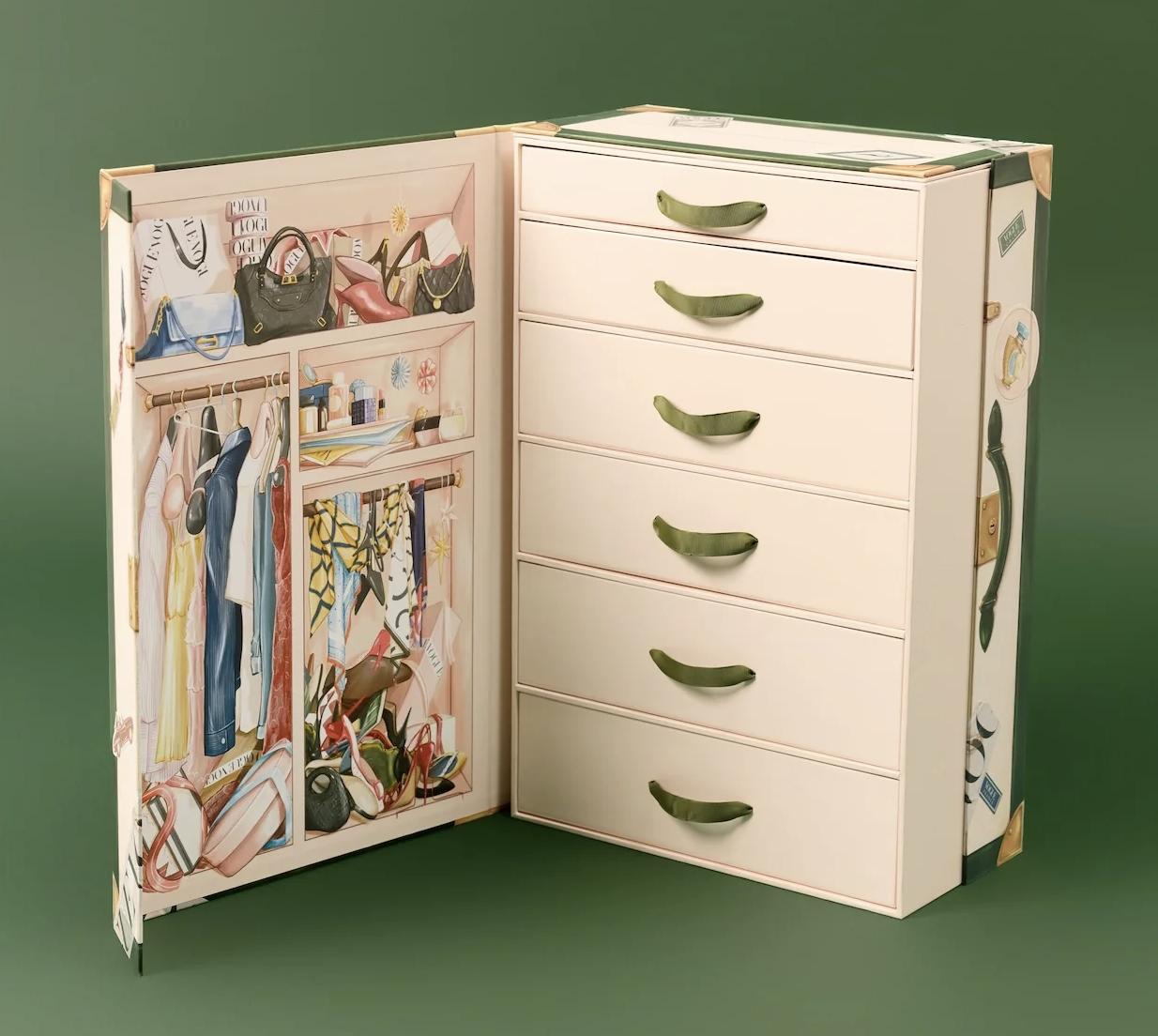 2026 Vogue Advent Calendar opened to display a faux wardrobe and drawers