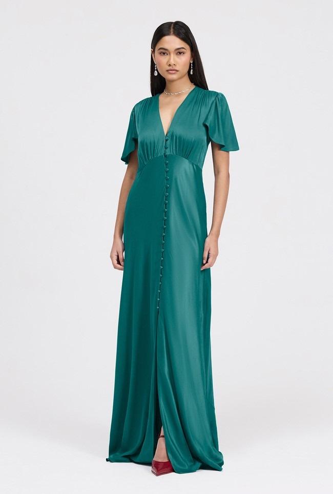 Delphine Button Through Satin Maxi Dress – Ghost