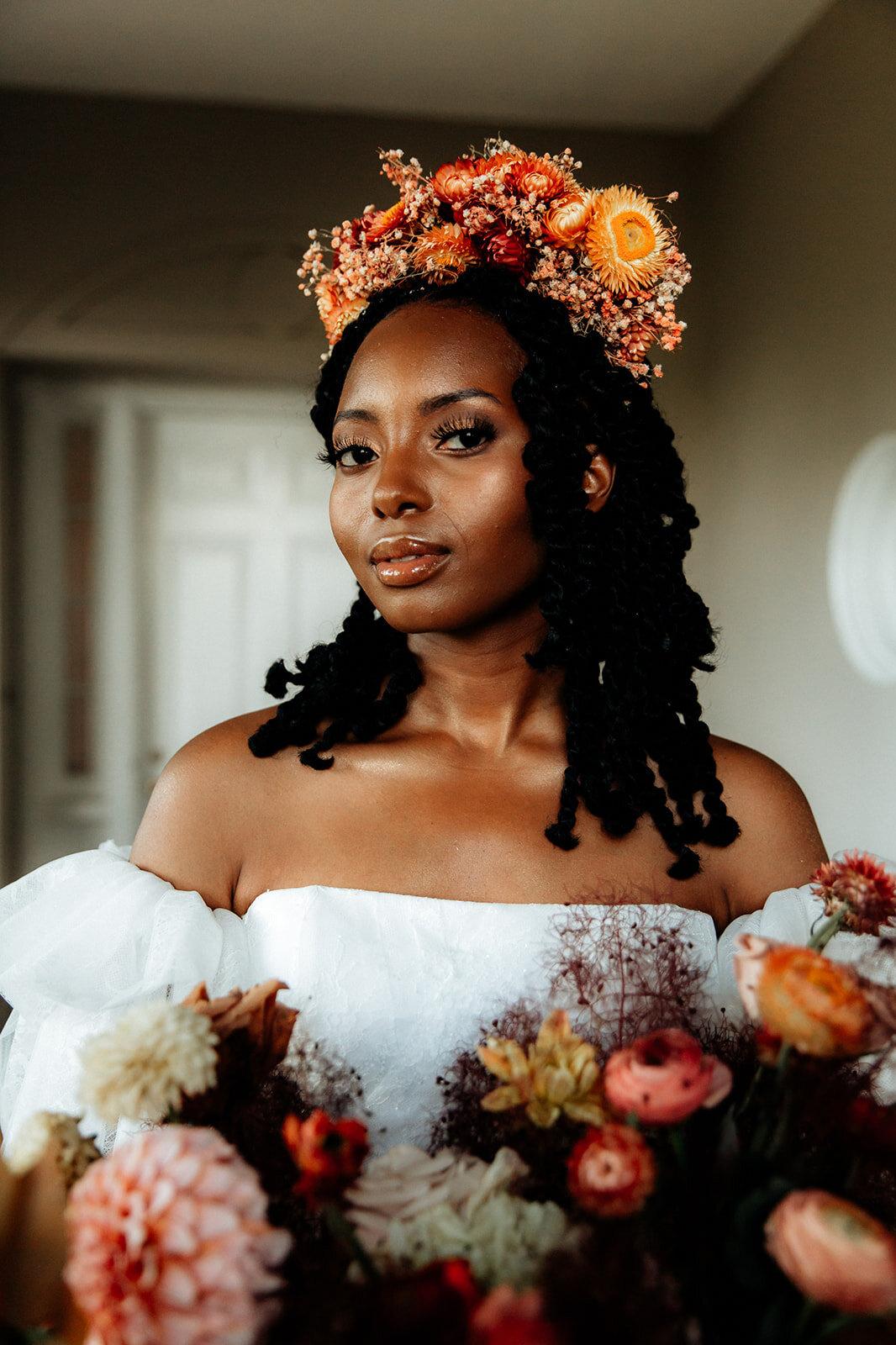 Bridal flower clearance crown