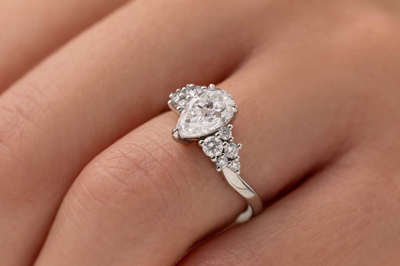 Melissa Classic Pear Halo Diamond Engagement Ring - artcarvedbridal