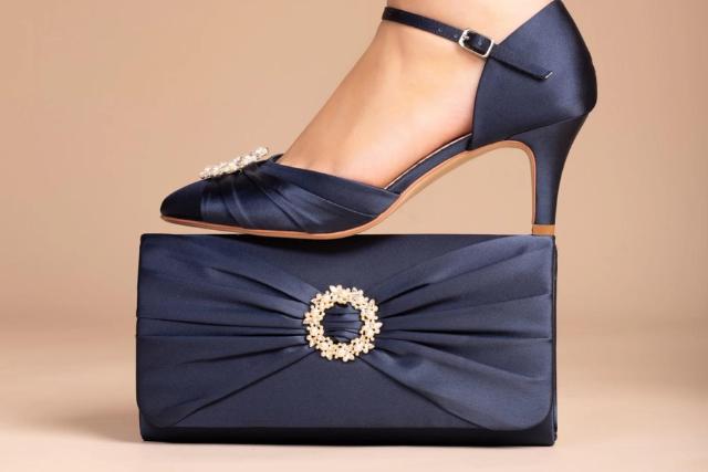 Navy bridal shoes uk best sale