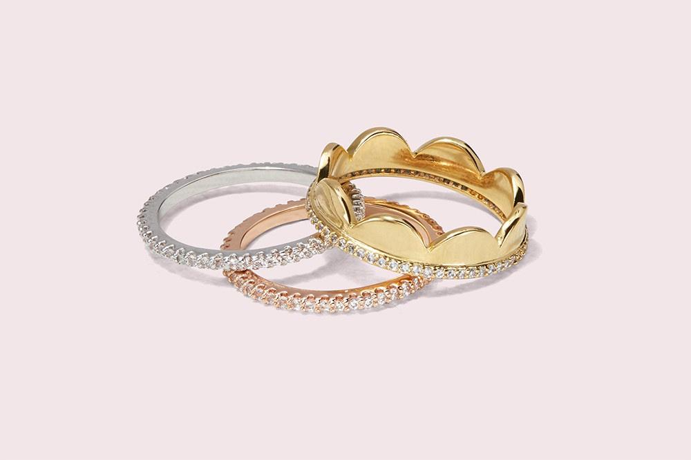 New Kate Spade Light Up The Room Stackable Holiday Ring Set | Ring sets,  Faux pearl, Pearl ring