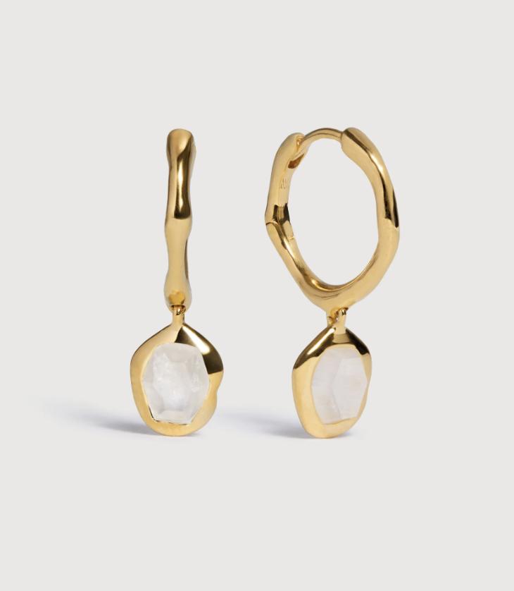 Gold Odyssey earrings from Monica Vinader