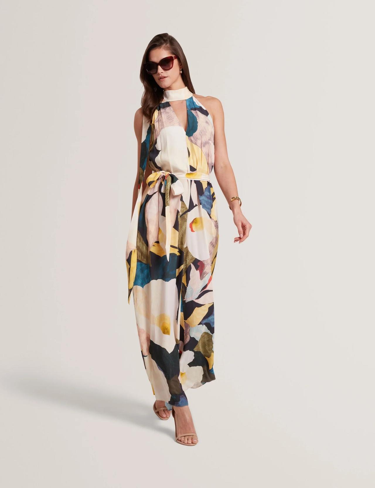 Garden Print Halterneck Sleeveless Jumpsuit – Ted Baker