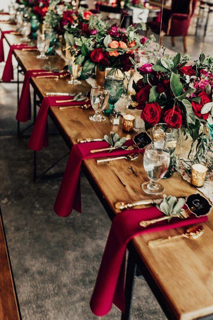 christmas wedding table settings