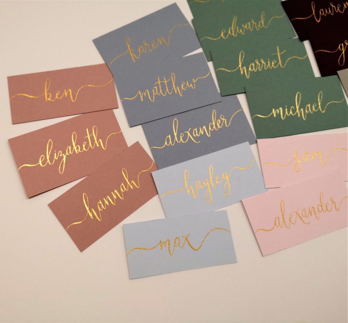 Colored place on sale cards wedding