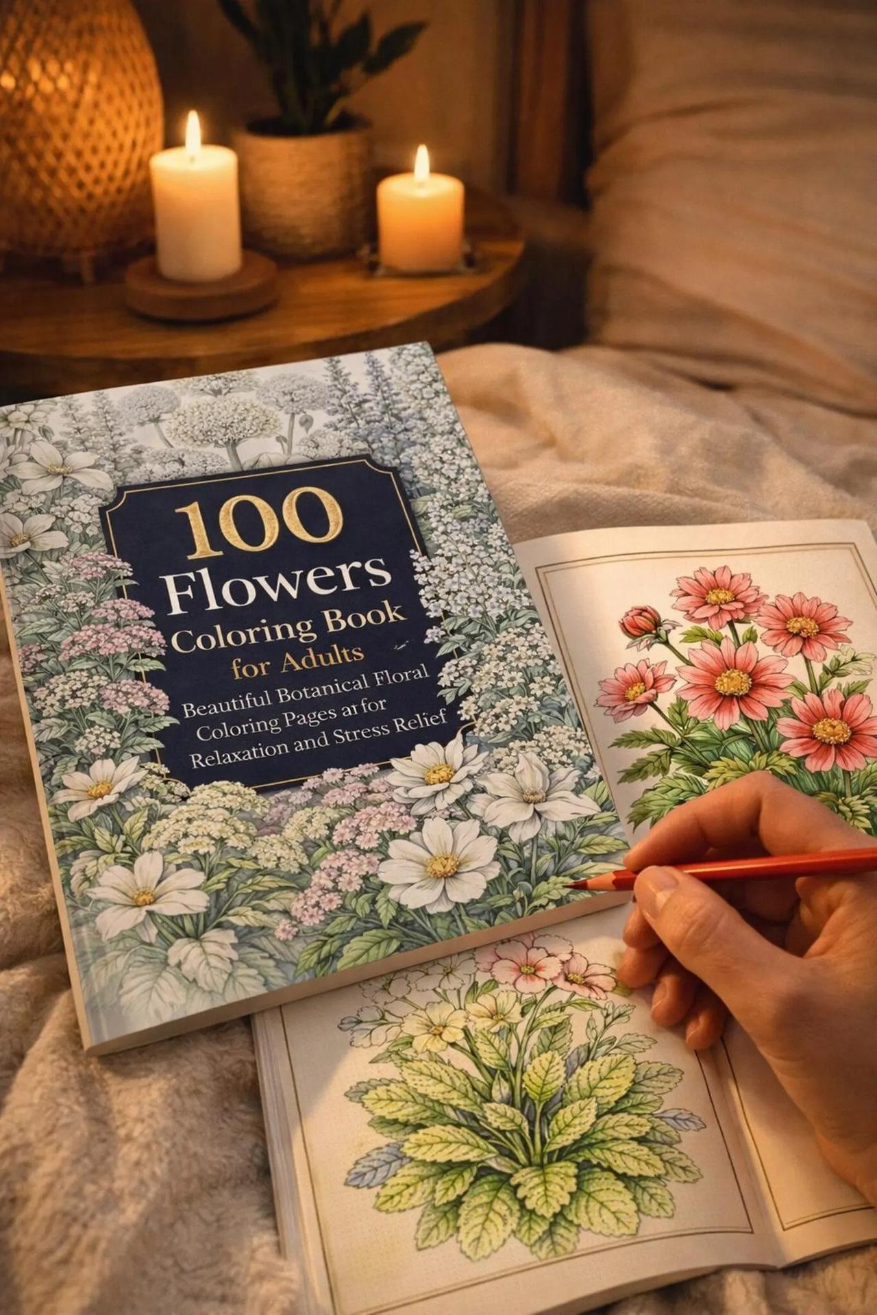 flowers colouring book