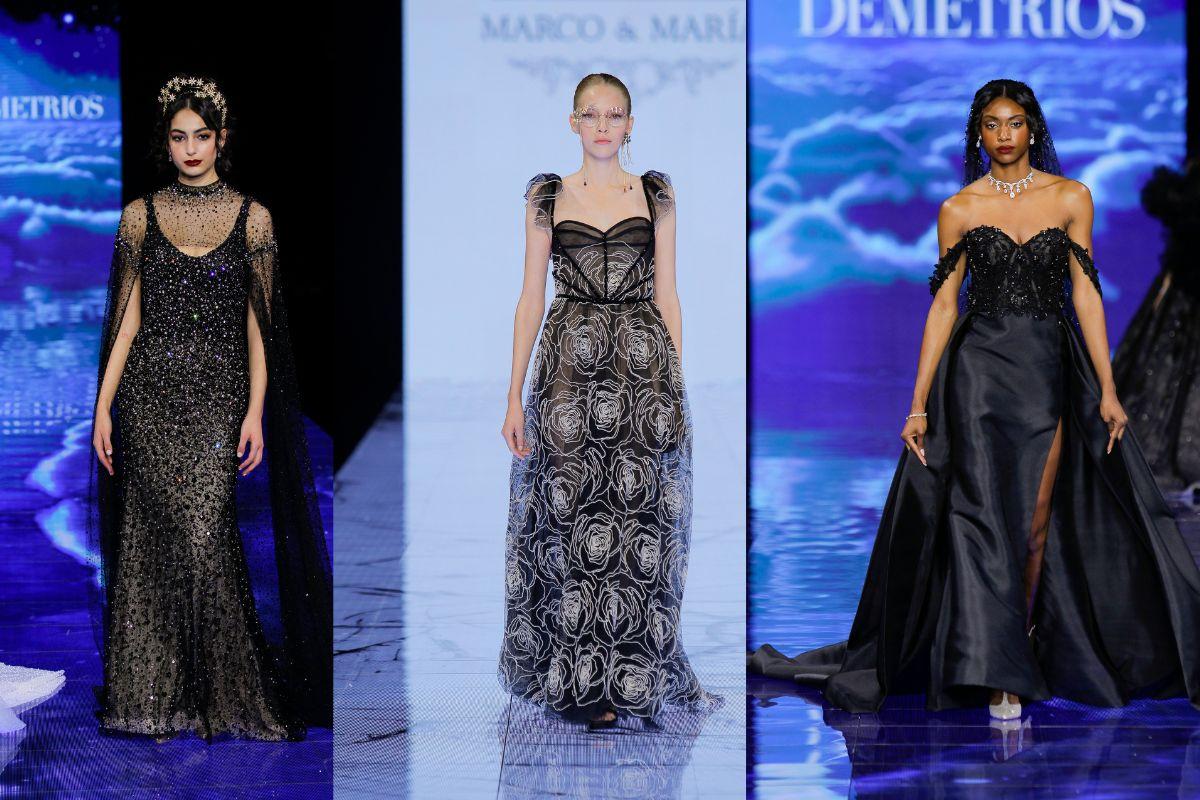 black gown in wedding
