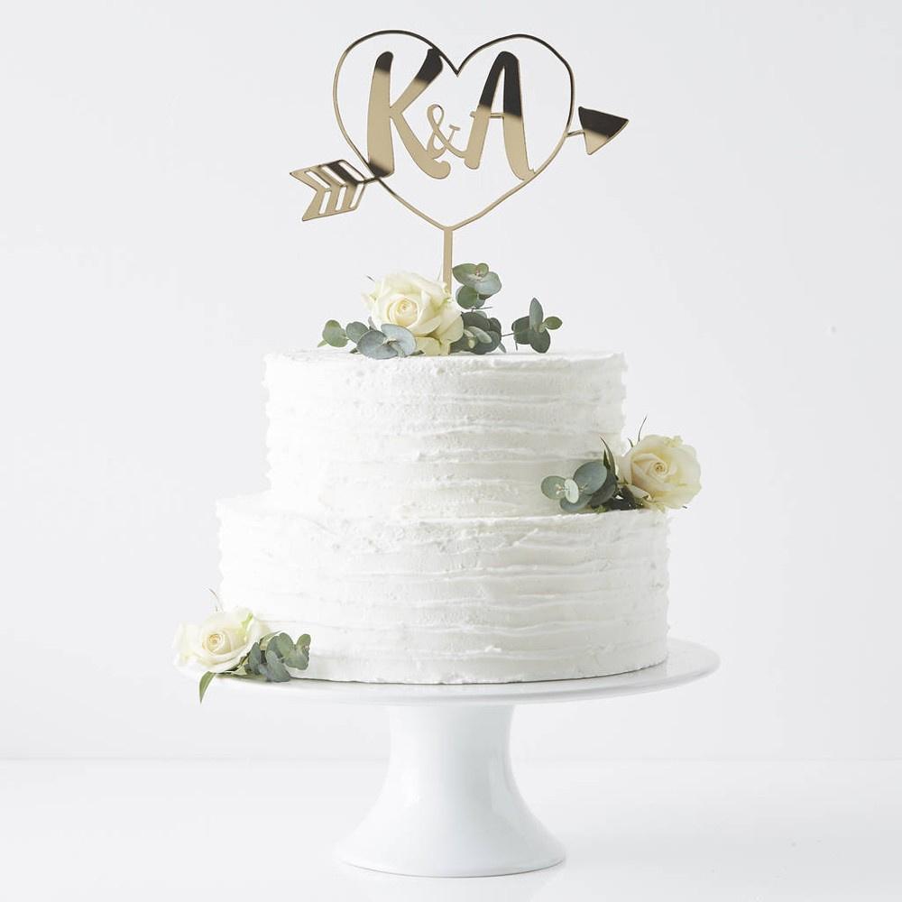 Names Surname & Theme Active Initials Personalised Wedding Cake Topper 