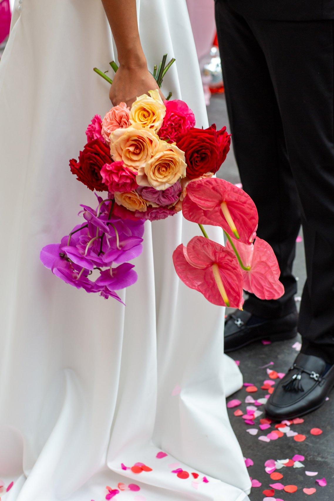 Colourful bridal bouquet
