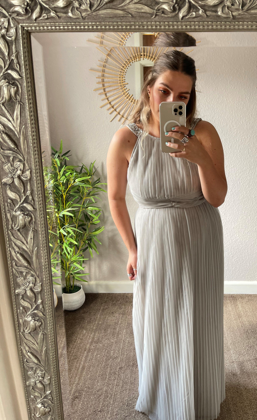 coast pleated maxi dress