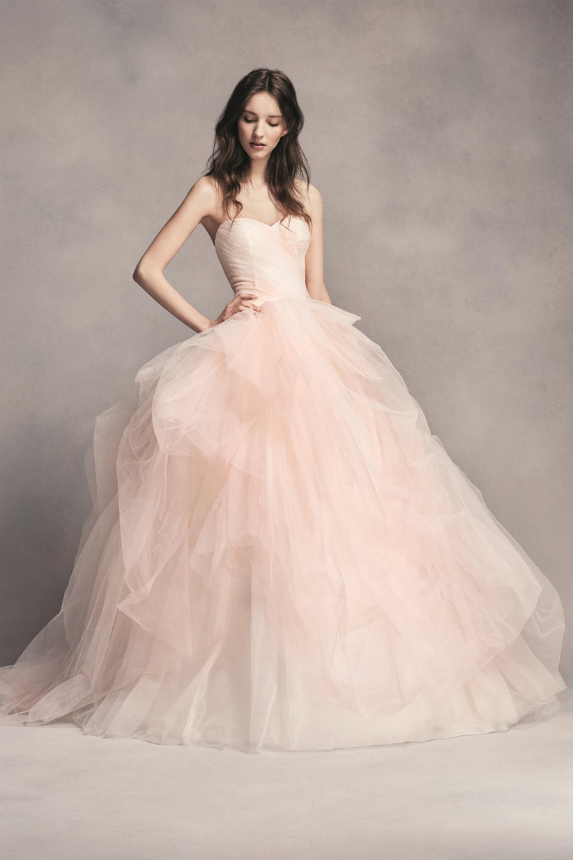 dusky pink wedding dress