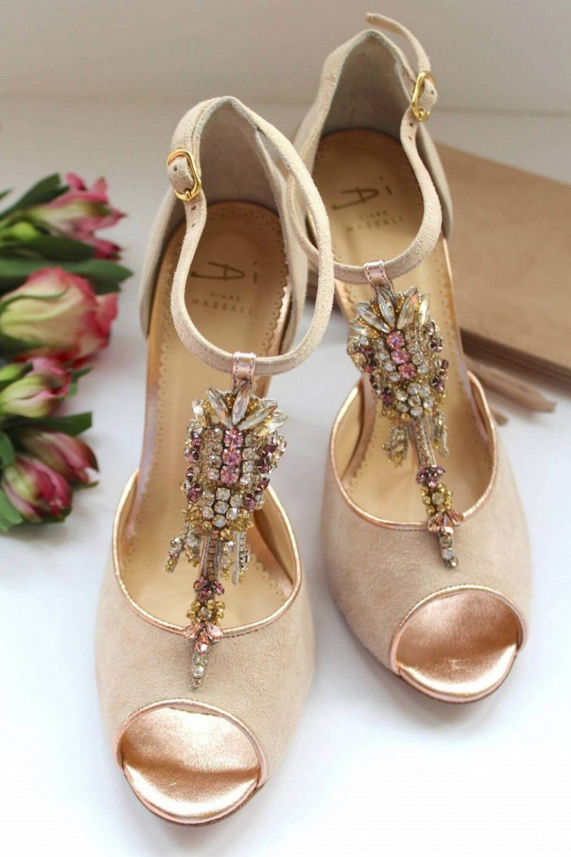 gold diamante sandals uk