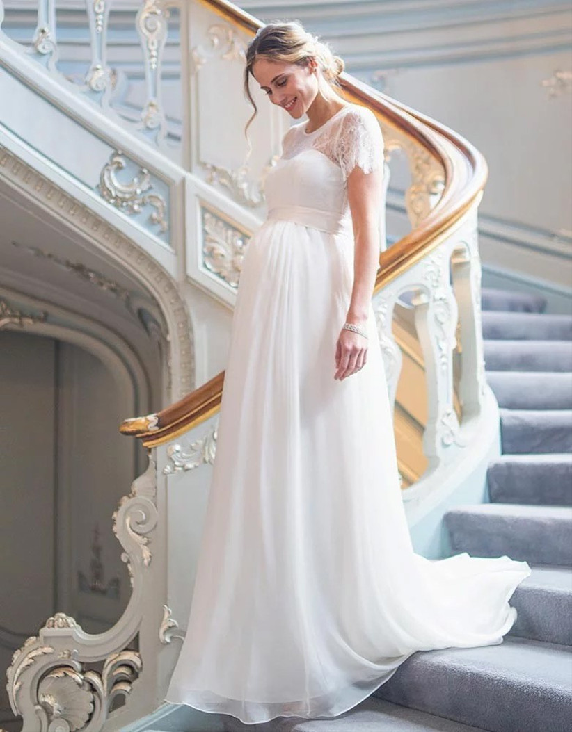 short maternity wedding dress