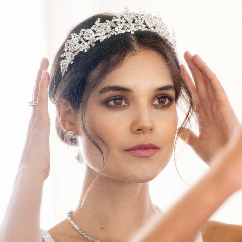 Statement Crystal bridal headpiece Wedding headband silver crystal headband Diamante Wedding tiara Bridal tiara