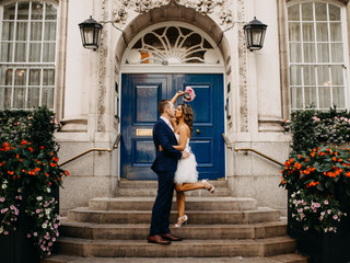 Real Covid Wedding: Trina and Andrew, Chelsea Town Hall and Bluebird, Chelsea