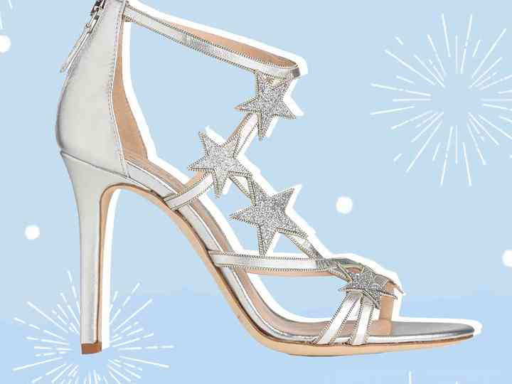 silver strappy heels bridesmaid