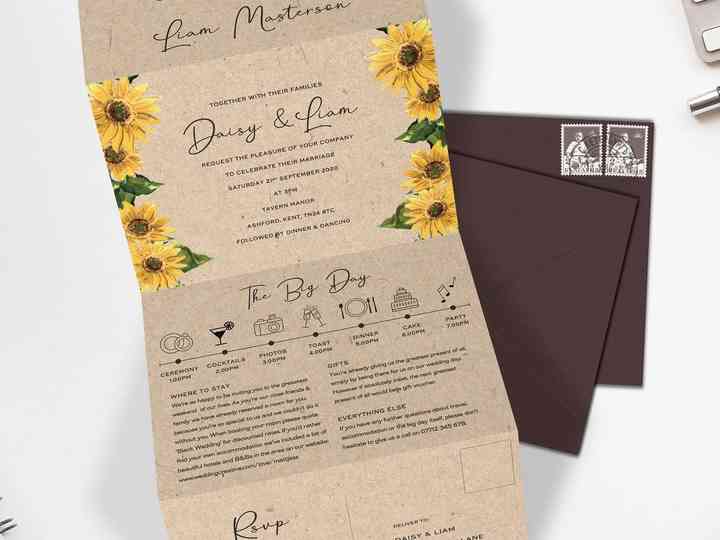 Add your baby or kid to your illustrated wedding invitation