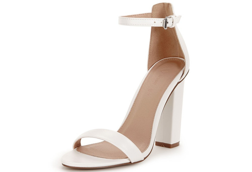 wedding shoes white block heel