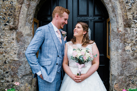A Charming, Kent Village Hall Wedding at the Bride’s Childhood Church with a Ronald Joyce Dress