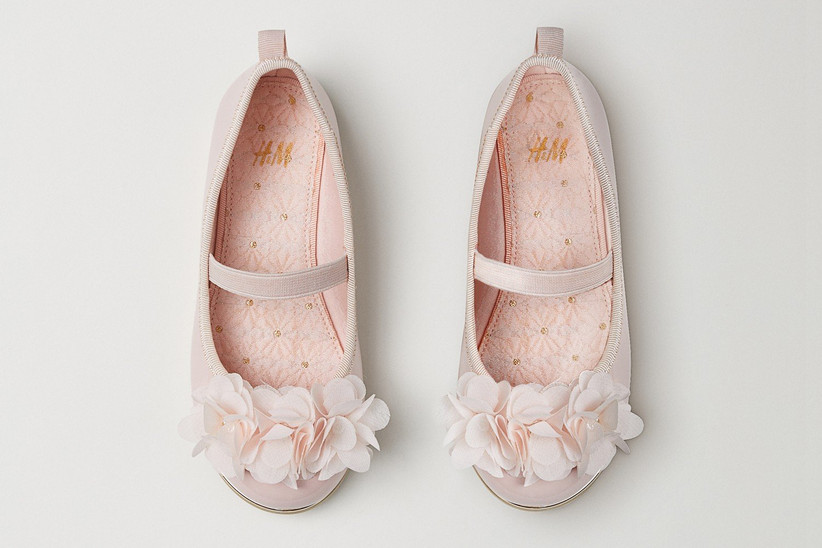 dusky pink flower girl shoes