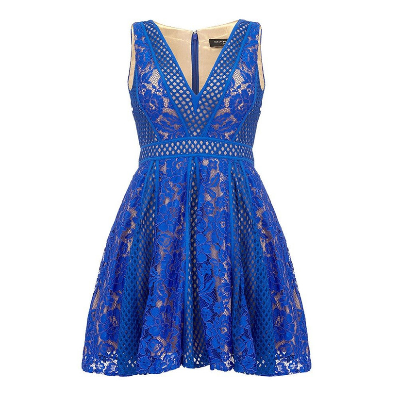 bright cobalt blue dress