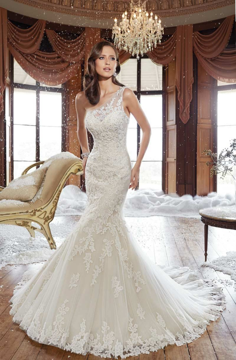 single strap wedding dress