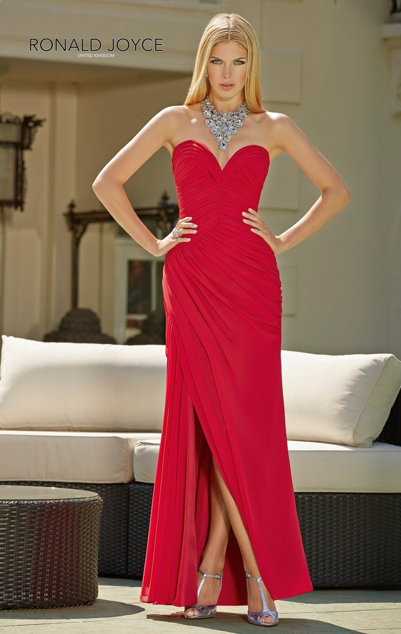 shades of red bridesmaid dresses