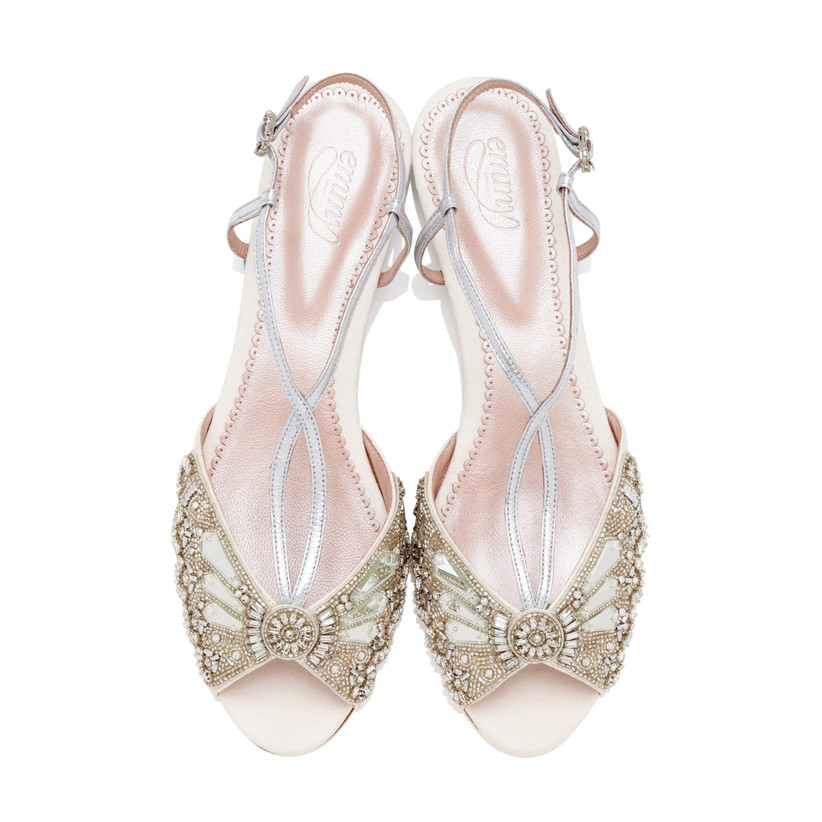 sparkly flat bridal shoes