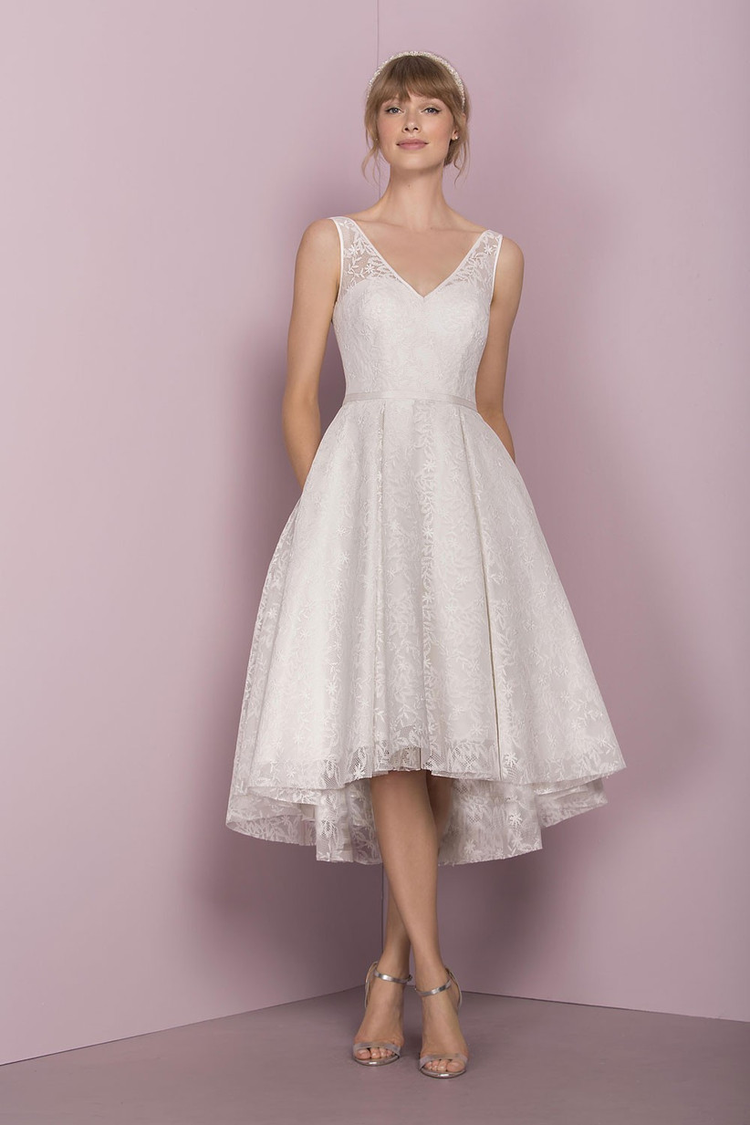 knee length wedding dresses for older brides