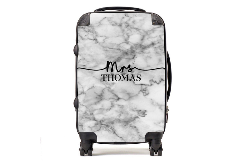 marble effect suitcase