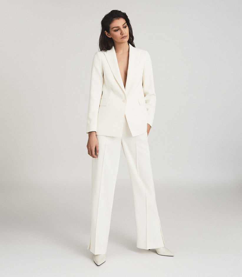 White wedding suit