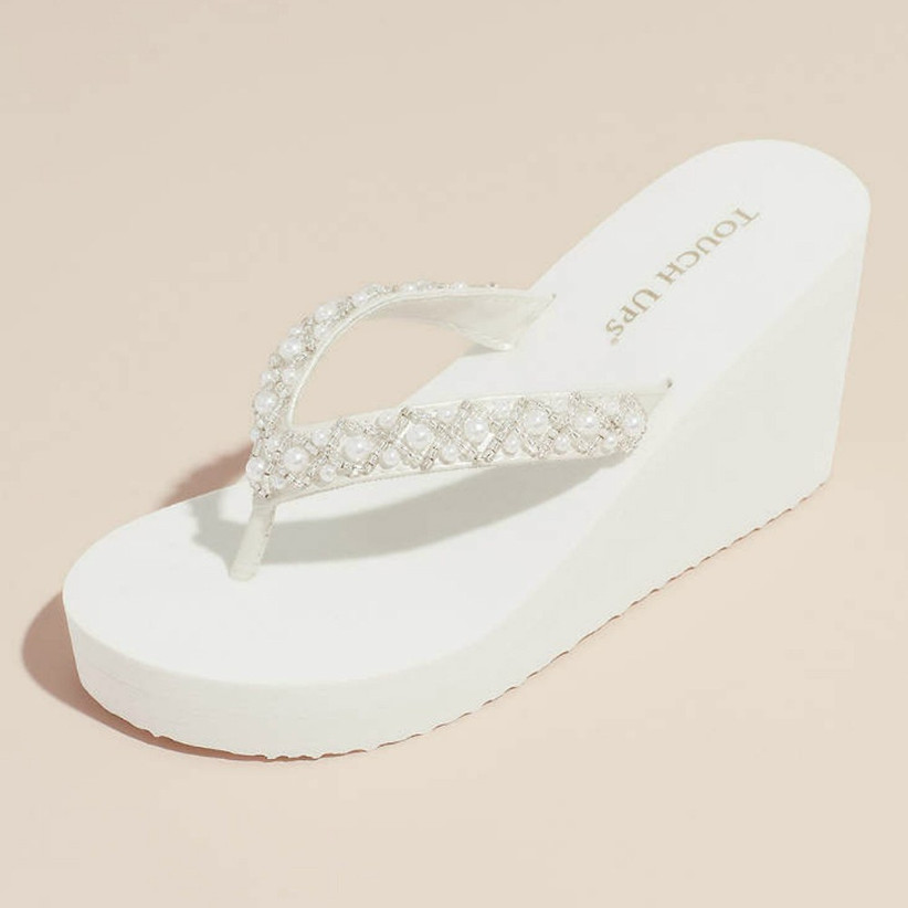 diamante wedge wedding shoes