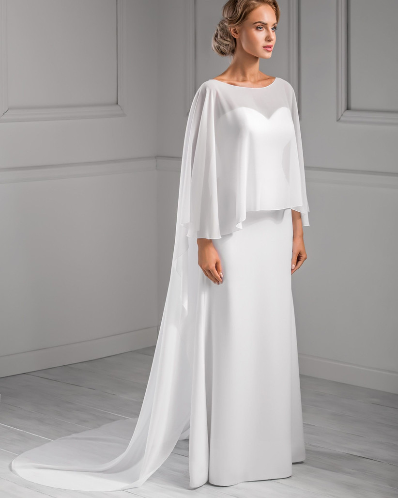 chiffon wedding cape