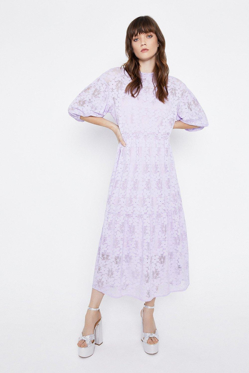Lilac lace maxi dress
