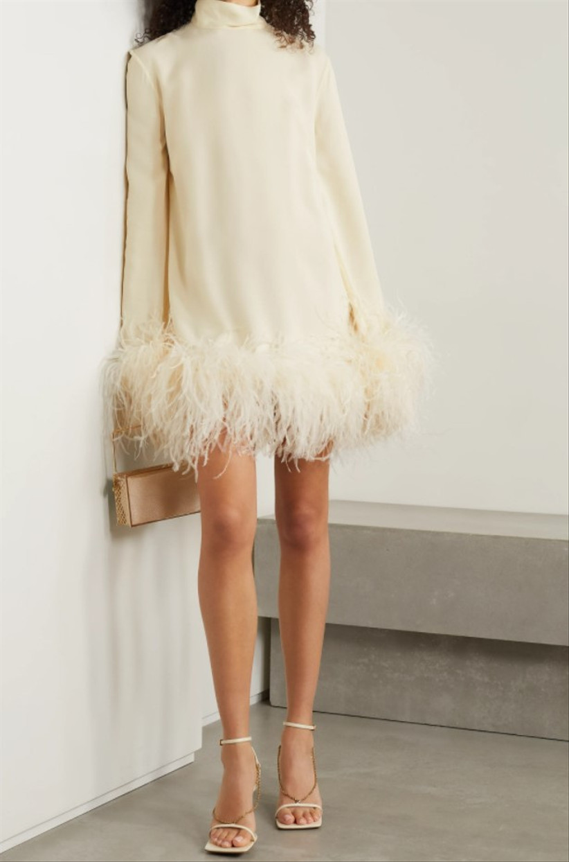 mini white feather dress