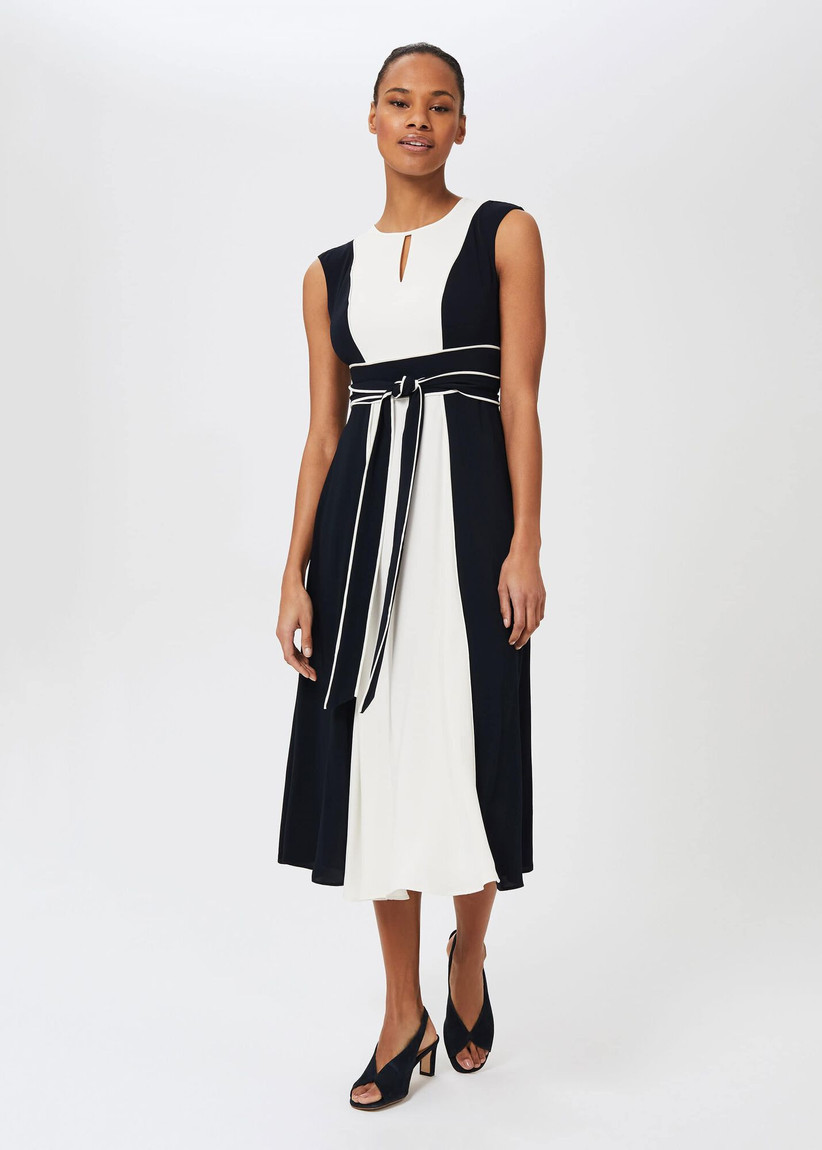 Black and white colourblock dress