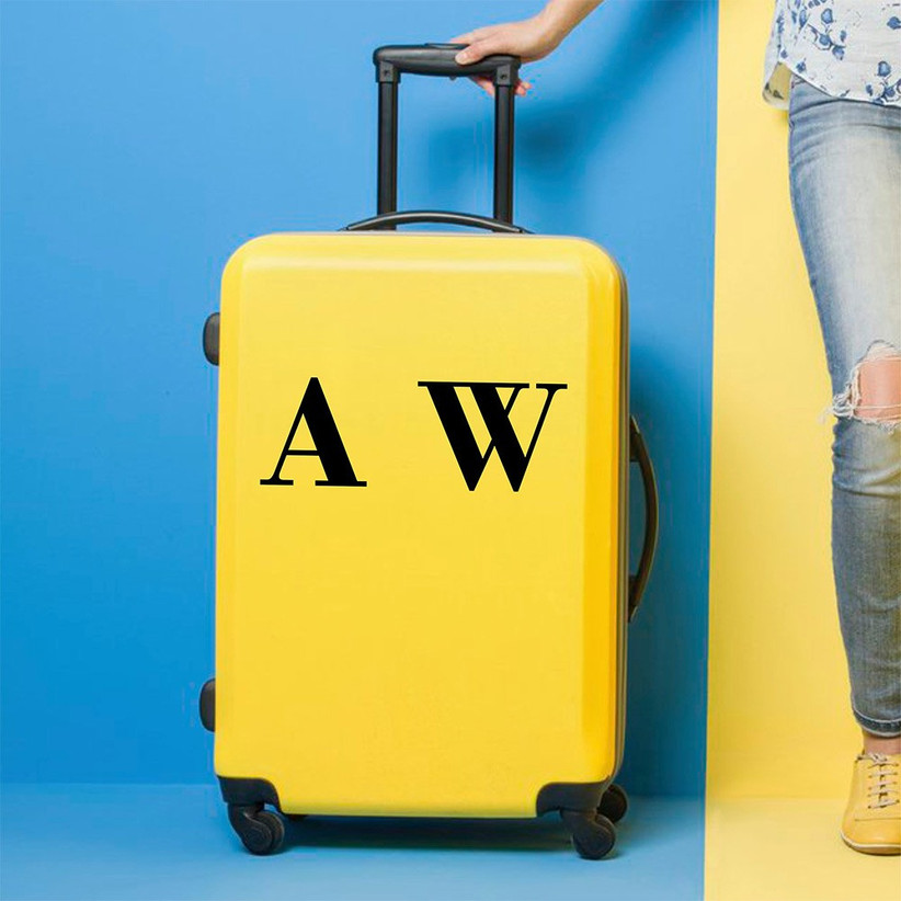 personalised initial suitcase