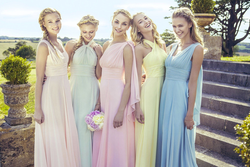 pastel coloured bridesmaid dresses uk